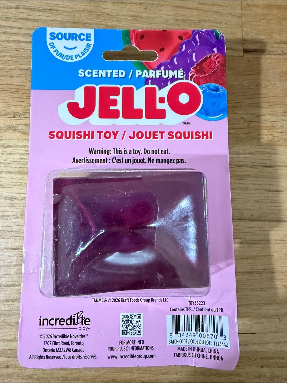 New Purple Jell-O Squishi Sensory Toy Scented Grape 12+ Jello Squishy Squeeze